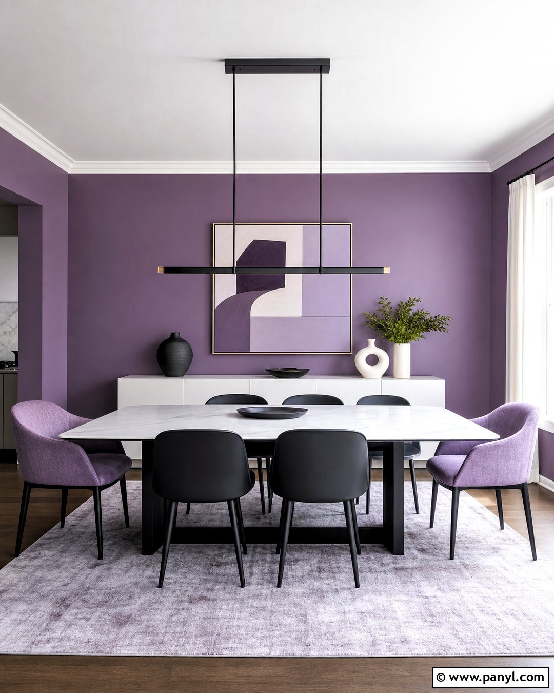 Modern Purple Dining Room - 20 purple dining room ideas
