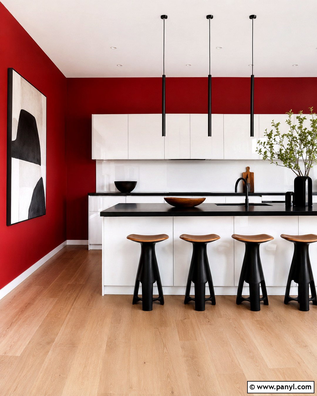 Modern Red Accent Wall Kitchen - 20 Red Accent Wall Kitchen Ideas