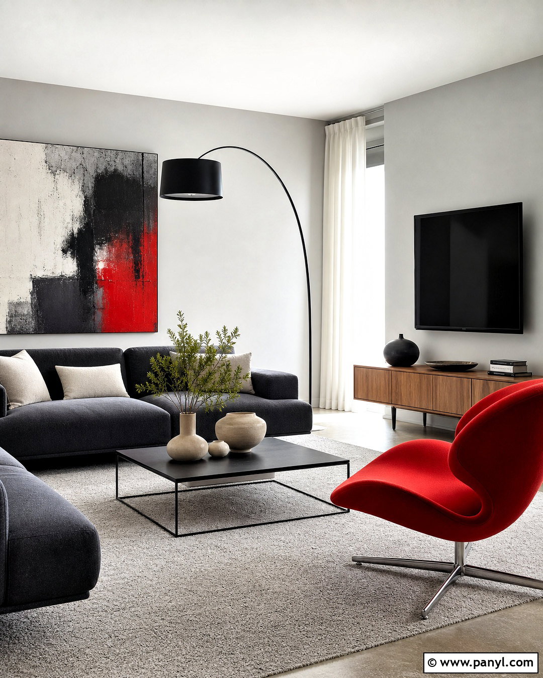 Modern Red And Gray Living Room - 20 red house interior ideas