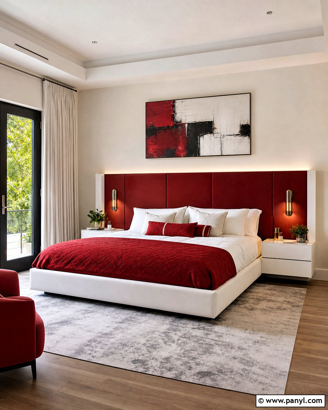 Modern Red And White Bedroom - 20 red and white bedroom ideas