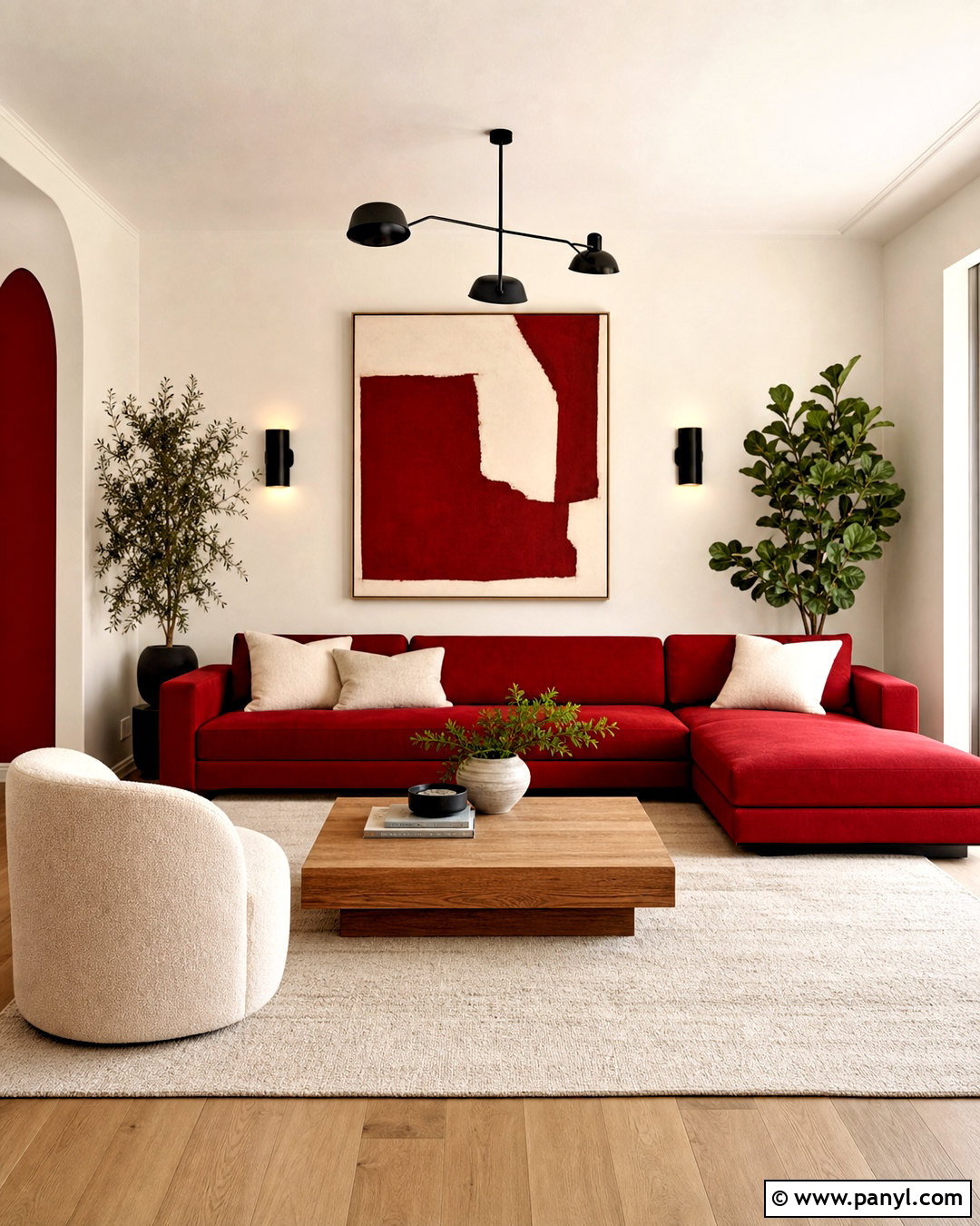 Modern Red And White Living Room - 20 red and white decor ideas