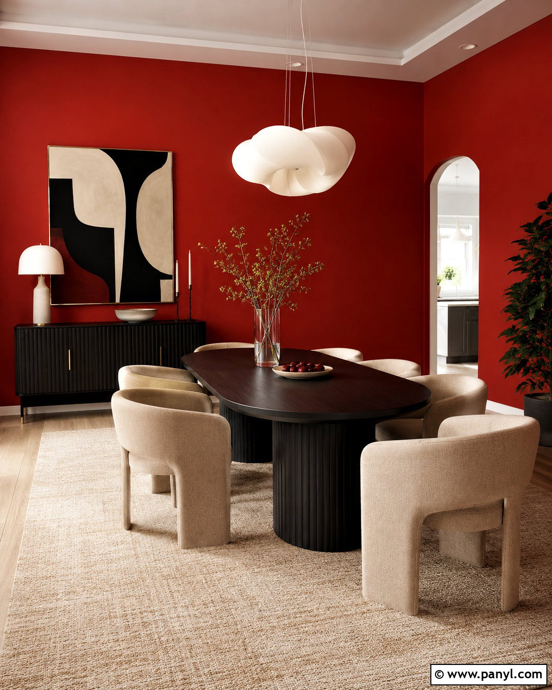 Modern Red Dining Room Walls - 40 Red Walls