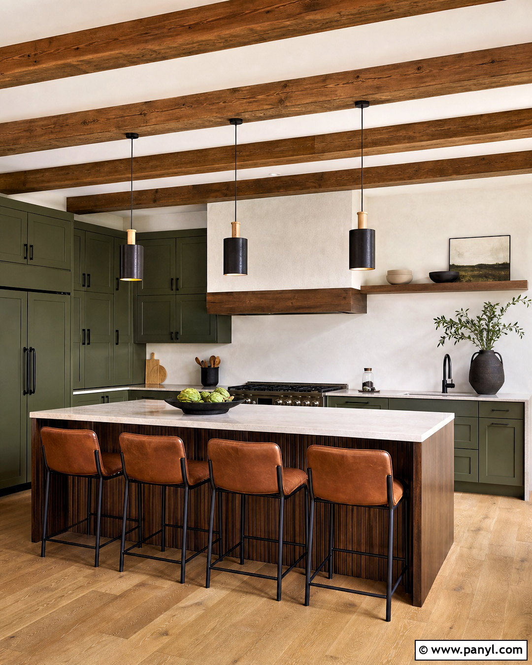 Modern Rustic Green And Brown Kitchen - 20 green and brown kitchen ideas