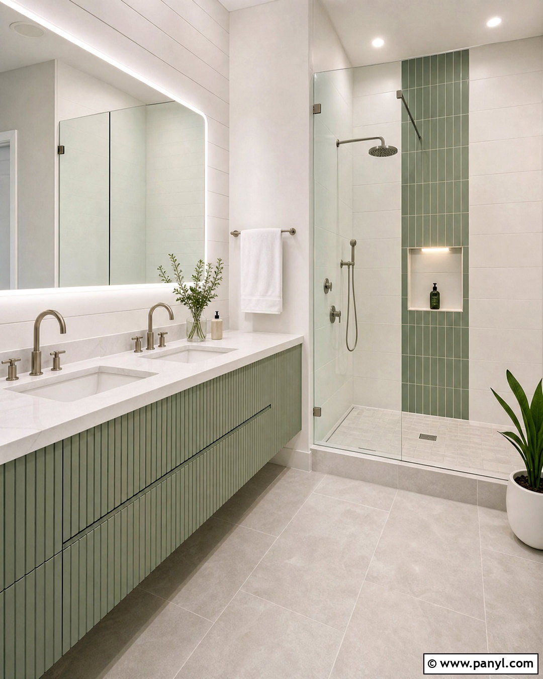 Modern Sage Green And White Bathroom - 20 sage green and white bathroom ideas