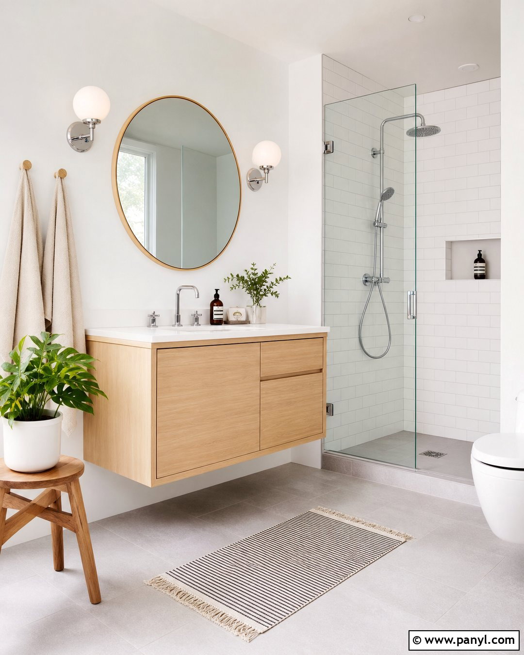 Modern Scandinavian Bathroom With White Walls - 20 Modern Bathroom With White Walls