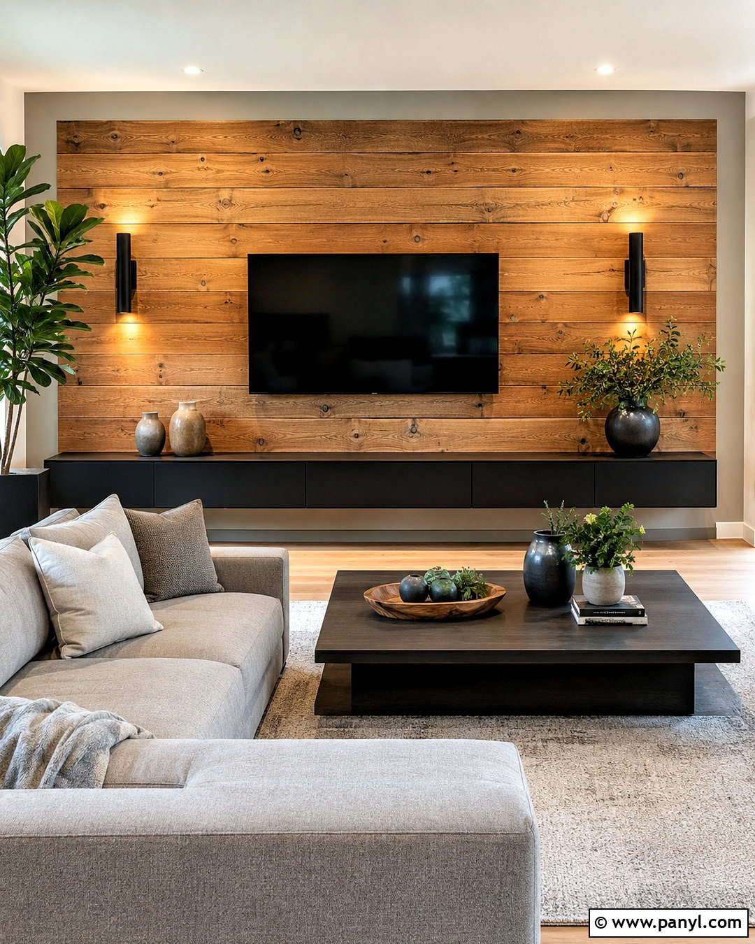 Modern TV Pallet Accent Wall - 20 pallet accent wall ideas