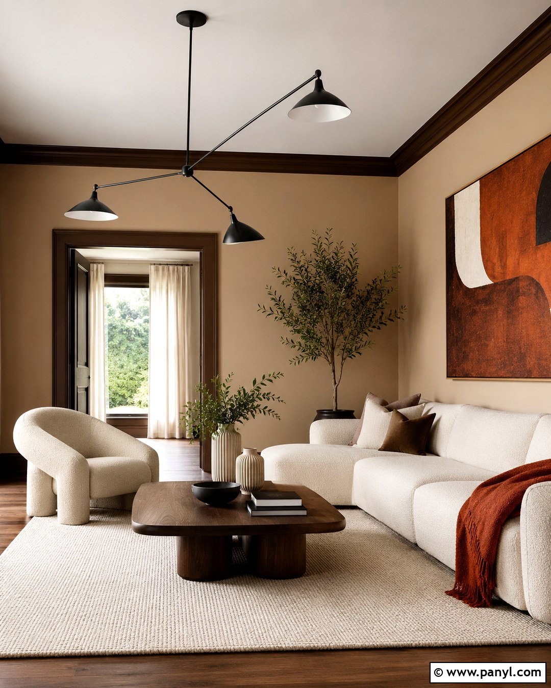 Modern Tan Room With Brown Painted Trim - 20 Tan Walls Brown Trim Ideas