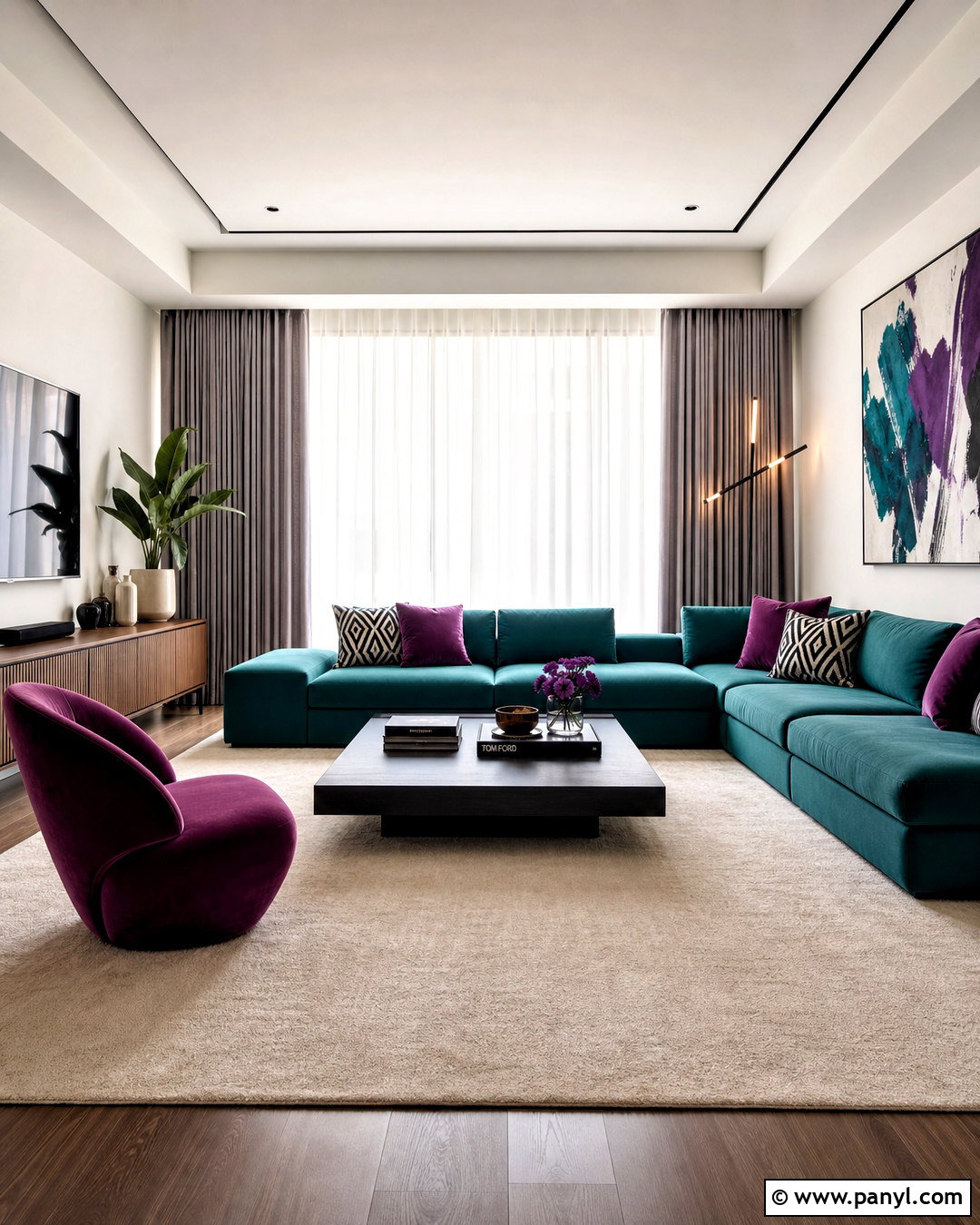 Modern Teal And Purple Living Room - 20 teal and purple living room ideas
