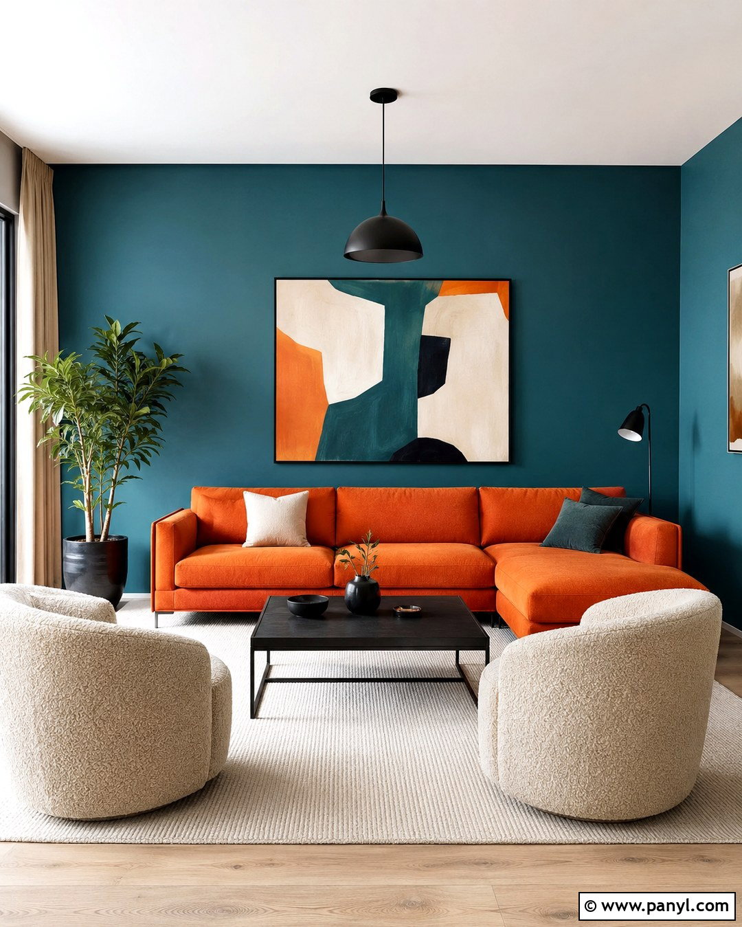 Modern Teal Wall Orange Sofa - 20 Teal Wall Orange Sofa Ideas