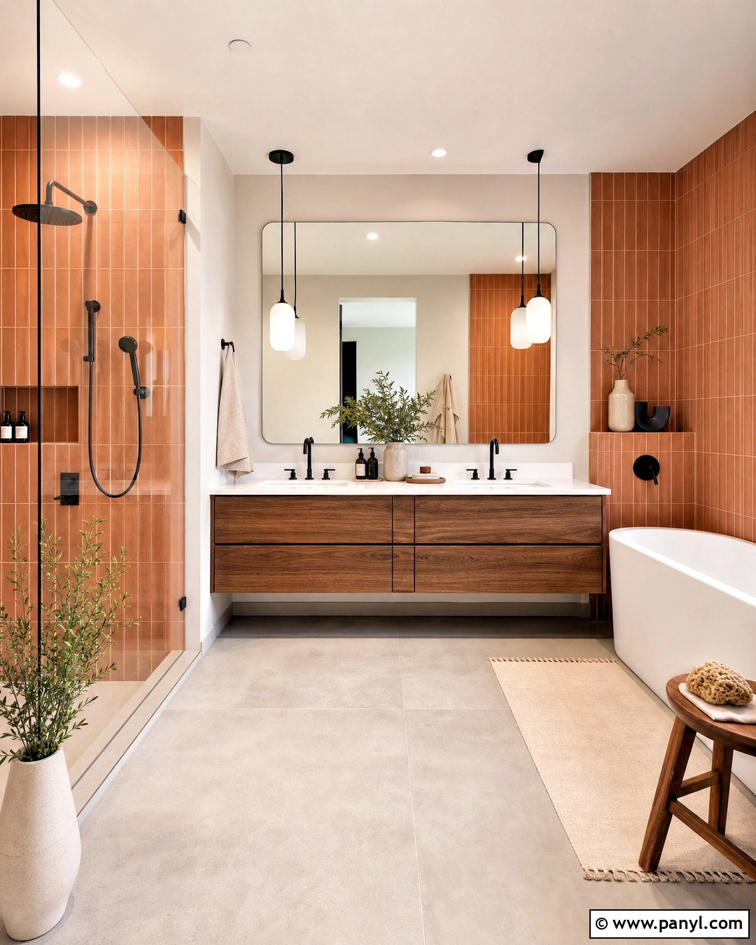 Modern Terracotta Bathroom - 20 terracotta bathroom ideas