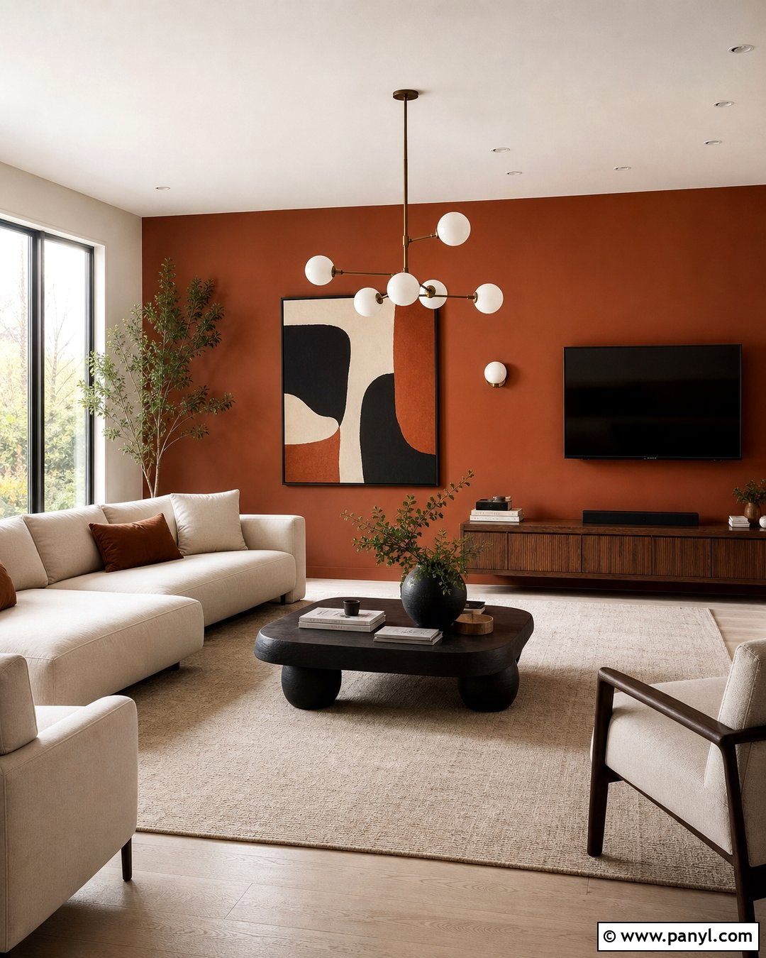 Modern Terracotta Living Room Walls - 40 Terracotta Wall Color Ideas