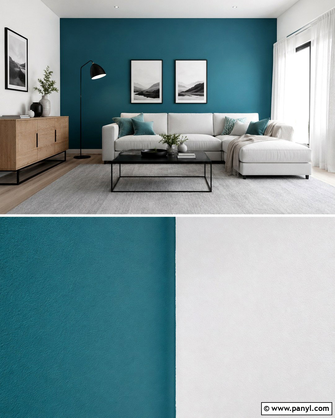 Modern Turquoise And White Walls With Black Accents - 20 Turquoise And White Wall Paint Ideas
