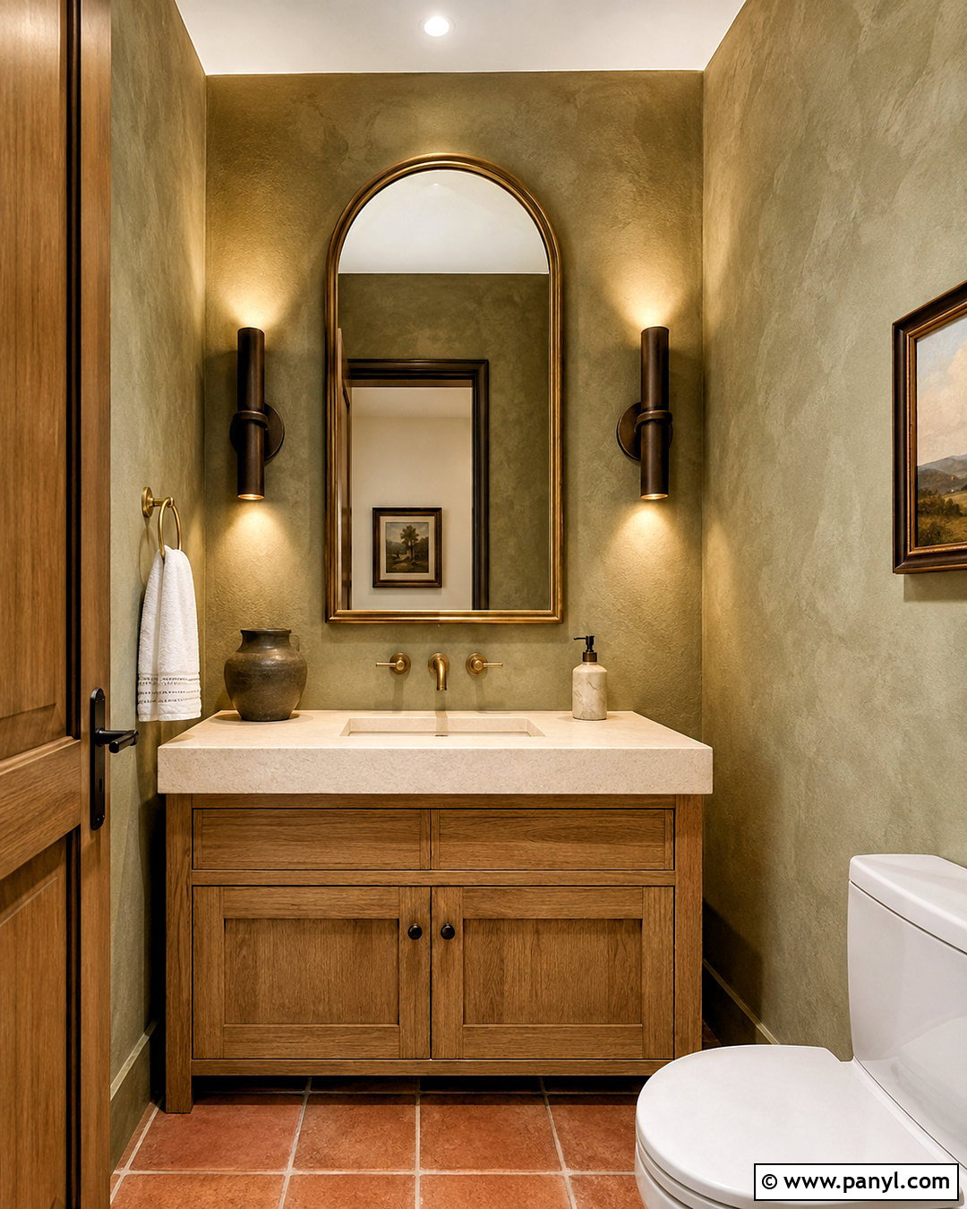 Modern Tuscan Powder Room - 20 modern tuscan home interiors