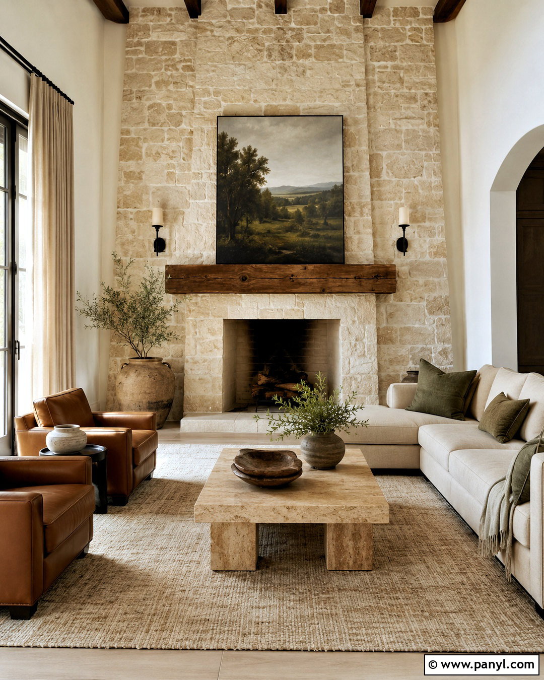 Modern Tuscan Stone Fireplace - 20 modern tuscan home interiors
