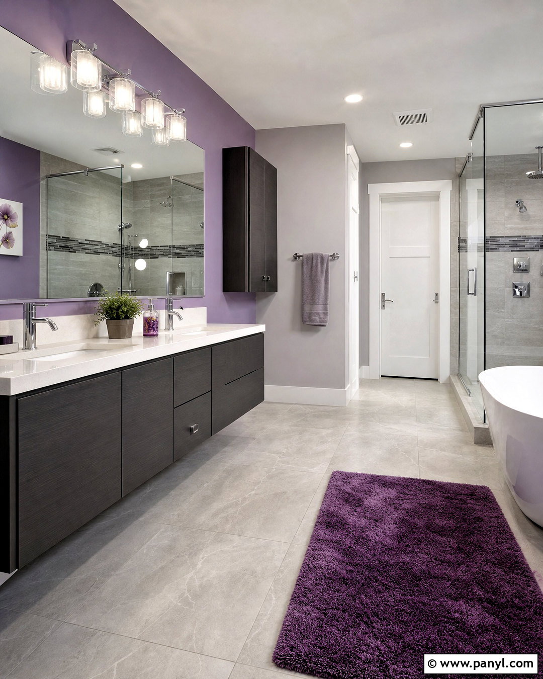 Modern Violet And Gray Bathroom - 20 violet bathroom ideas