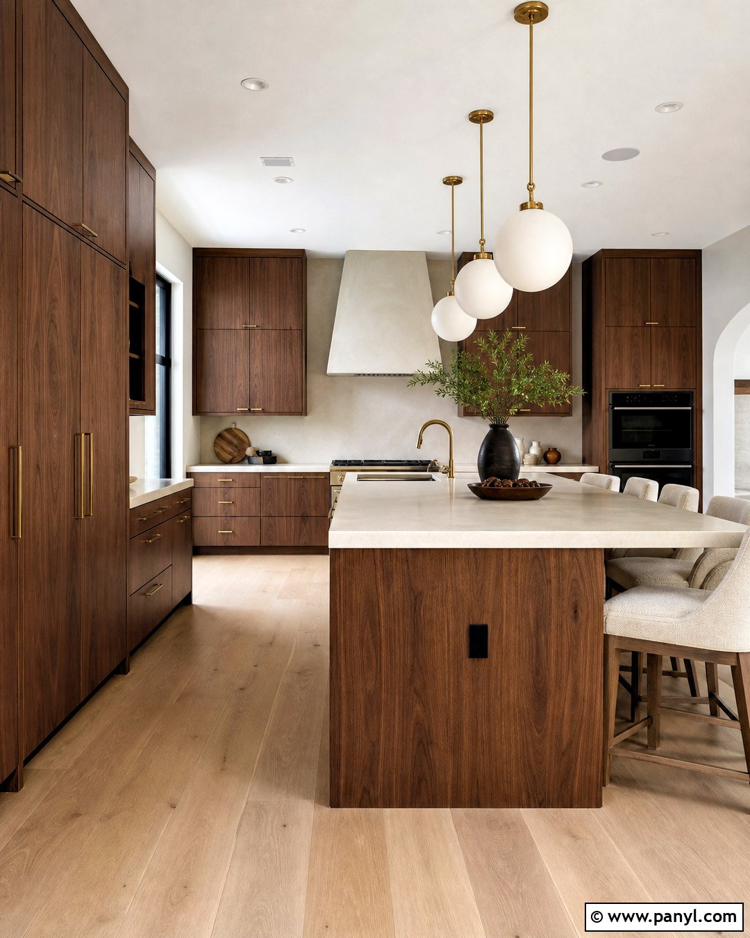 Modern Walnut Brown Kitchen - 20 kitchen design brown ideas