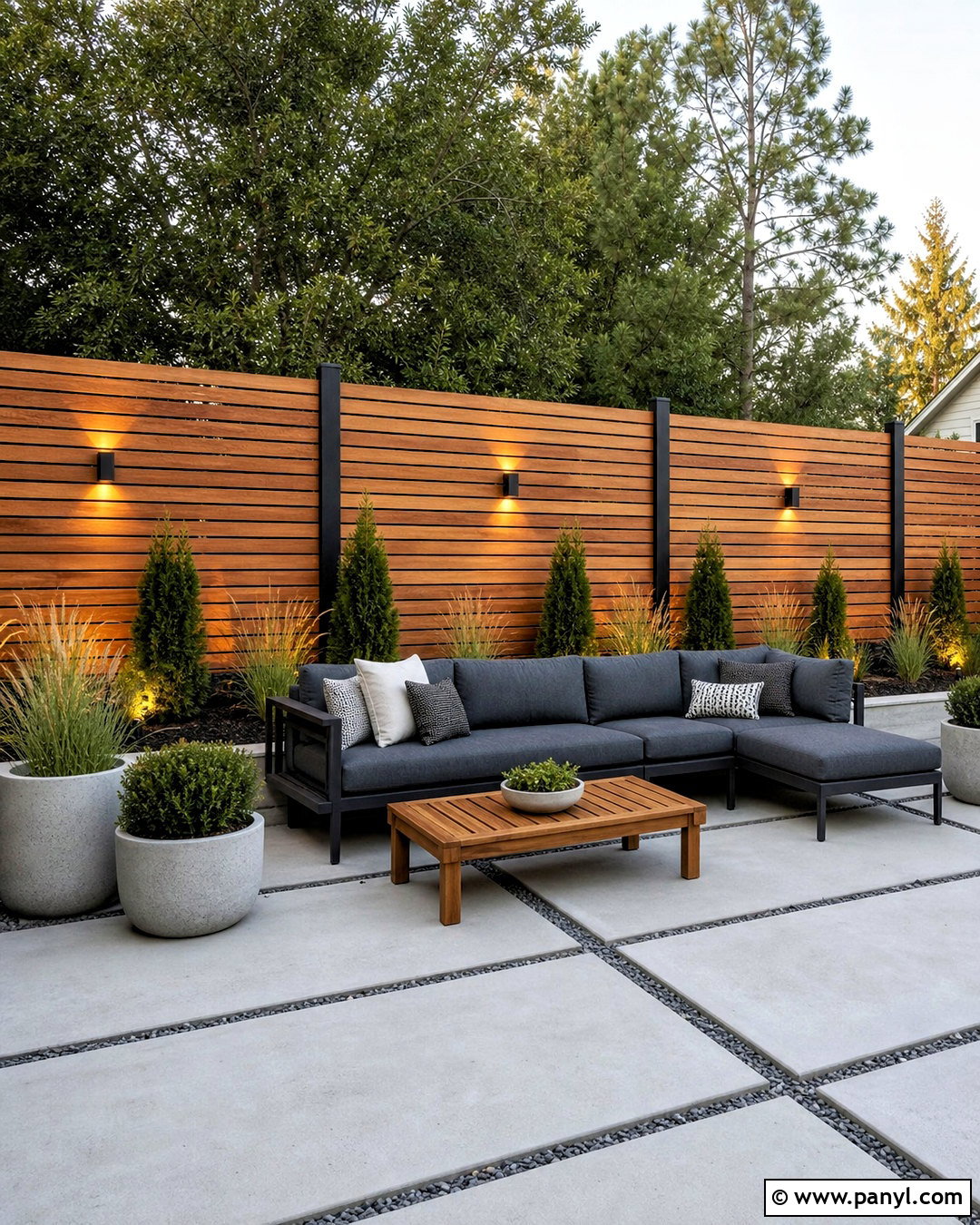 Modern Wood Slat Backyard Wall - 20 backyard wall design ideas