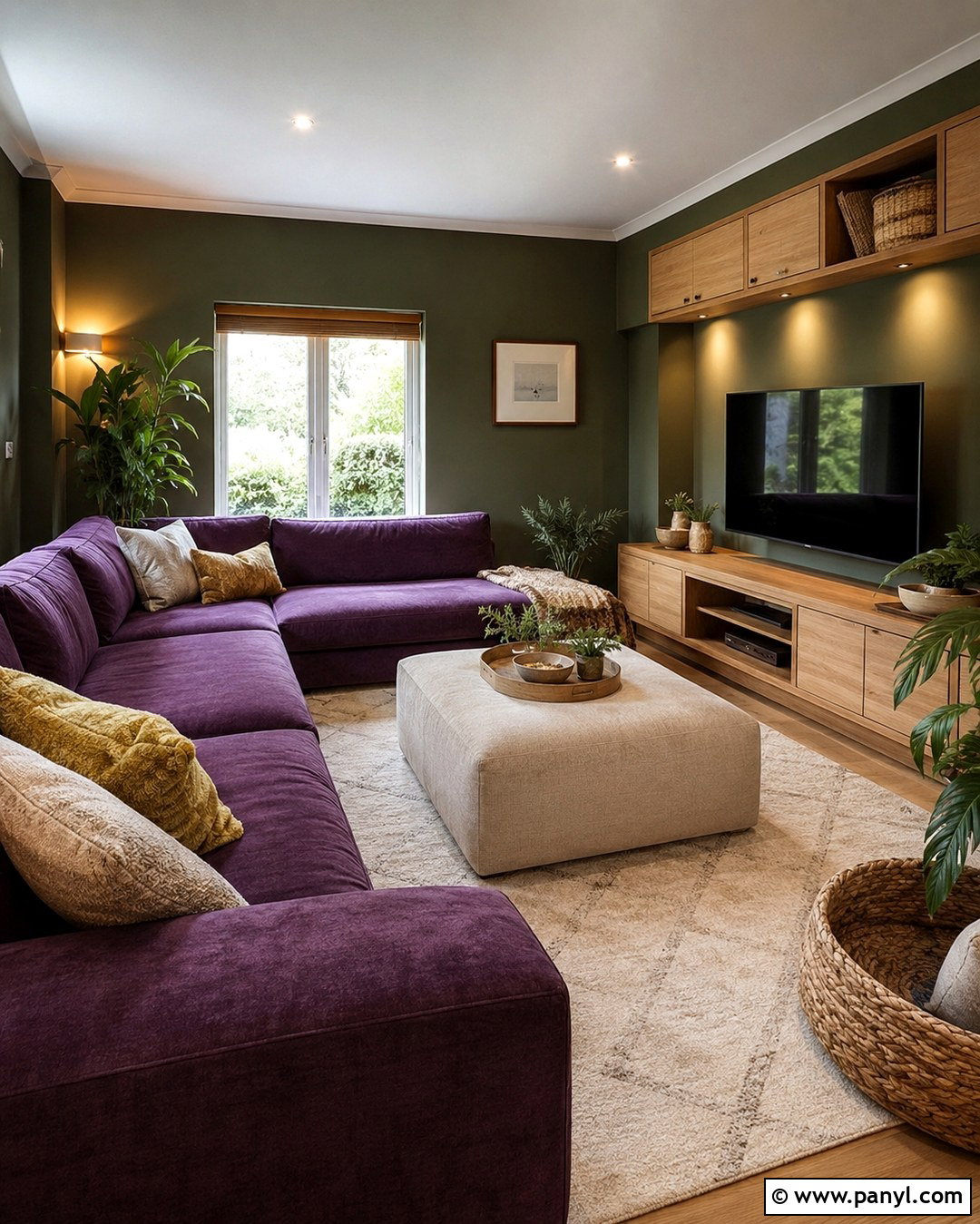 Modular Purple Sofa With Fern Green Walls - 20 Purple Sofa Green Walls
