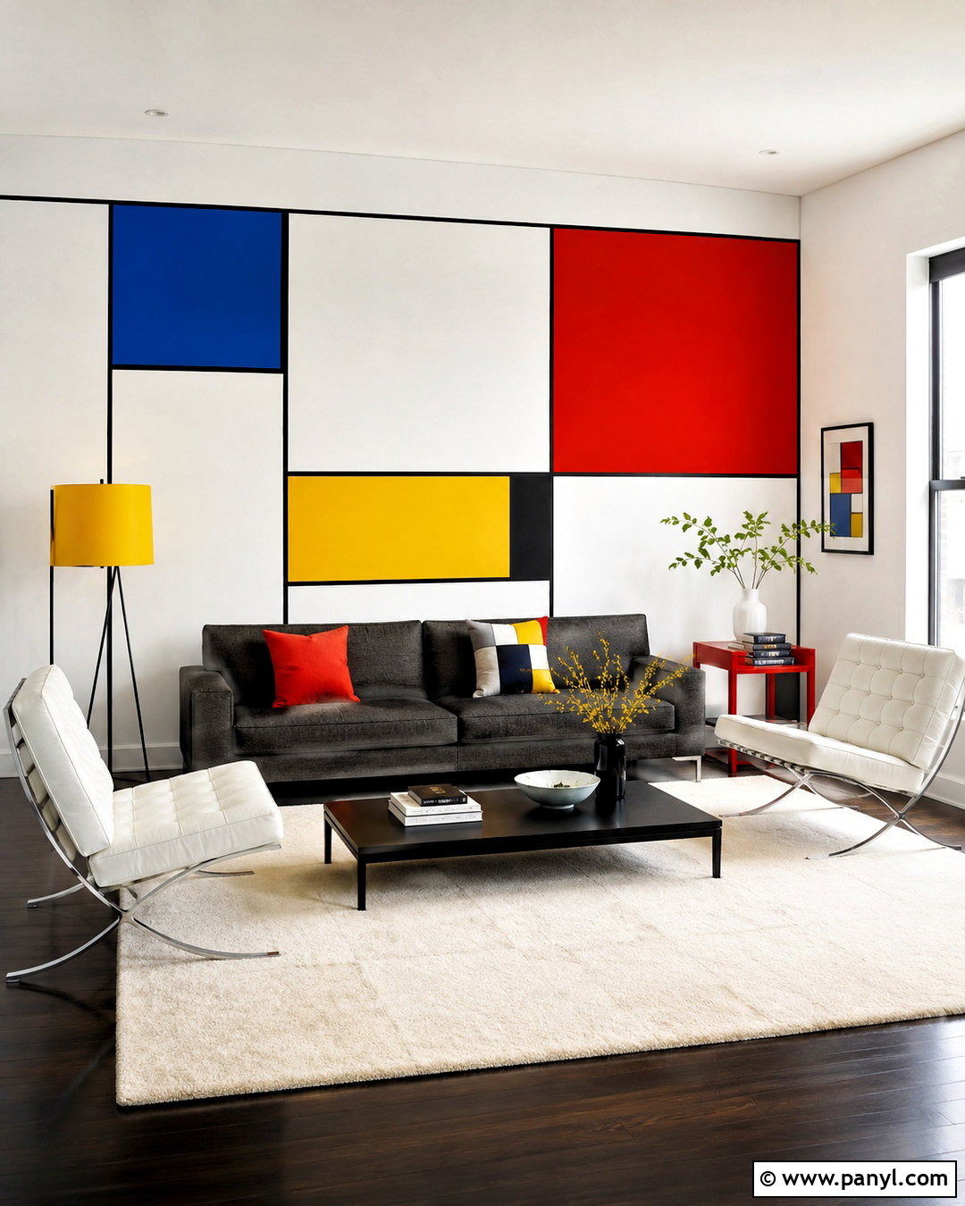 Mondrian Colour Blocking Interior - 20 colour blocking interior ideas