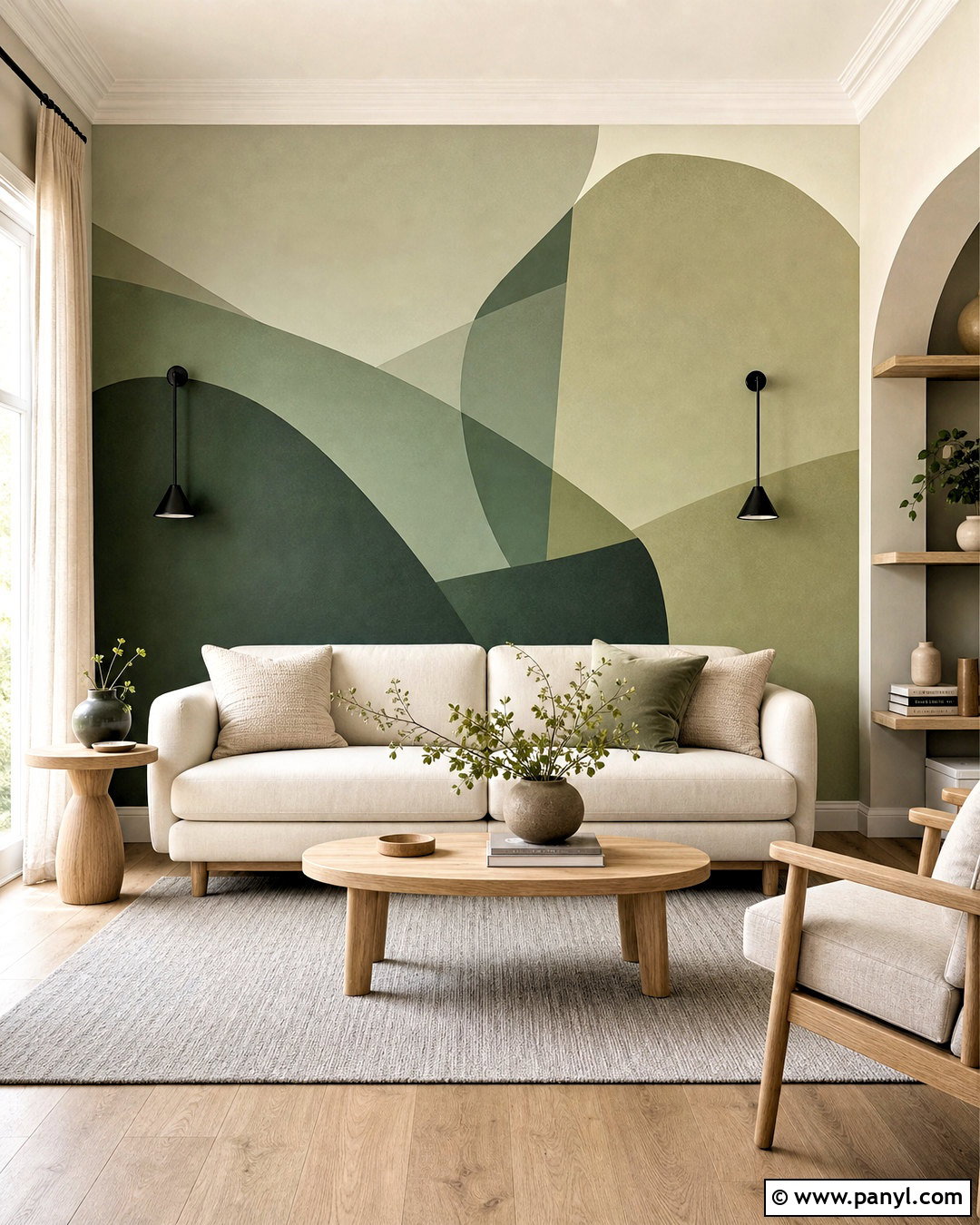 Monochromatic Abstract Accent Wall - 20 abstract accent wall ideas