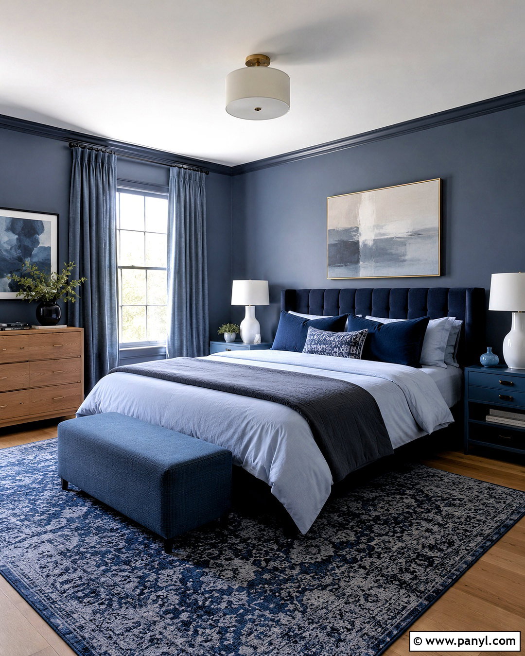 Monochromatic Blue Bedroom - 20 blue color bedroom ideas