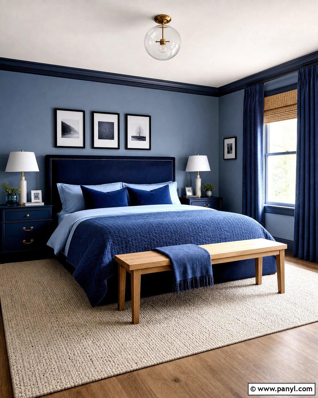 Monochromatic Blue Bedroom - 20 blue room idea ideas