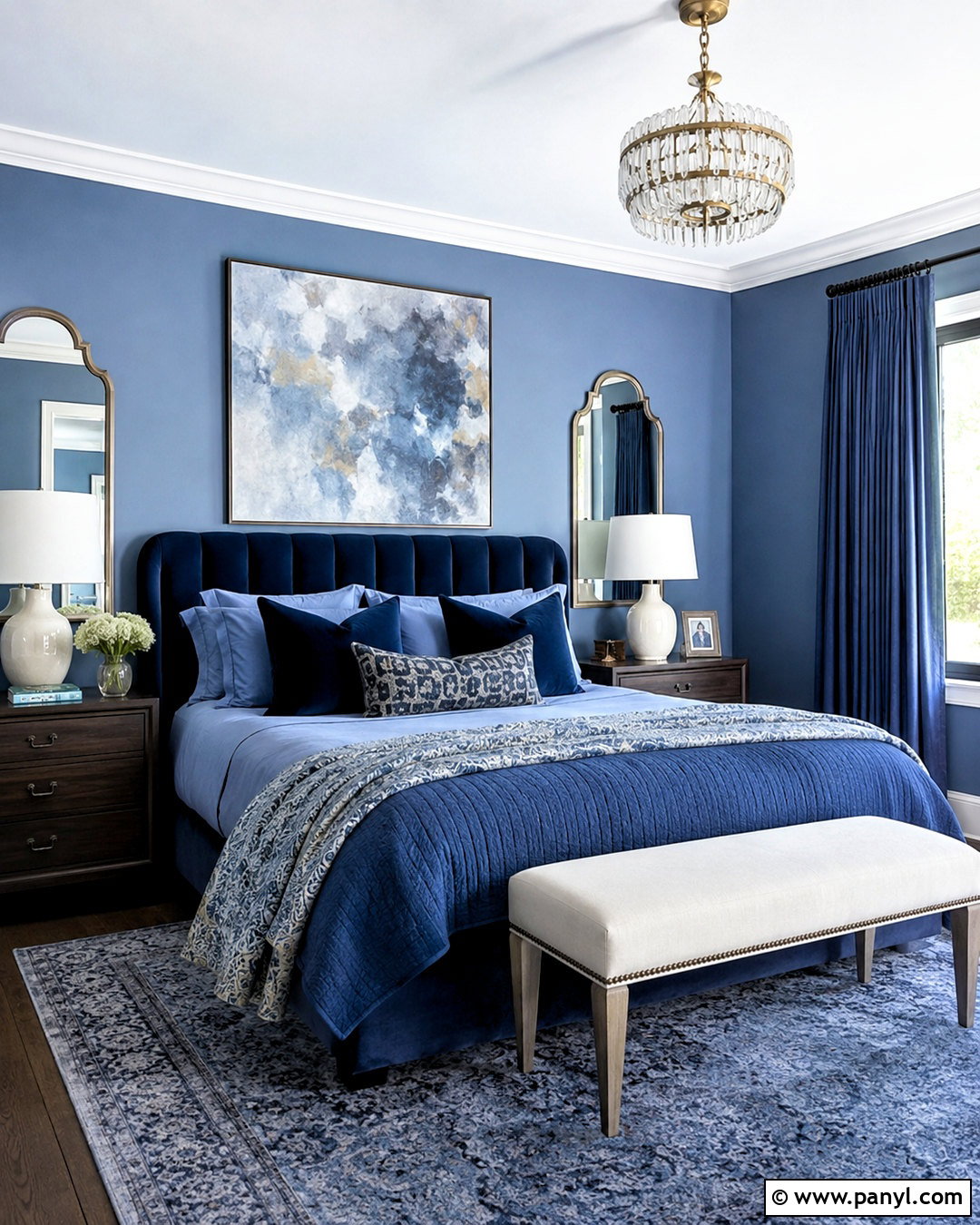 Monochromatic Blue Bedroom - 20 blue bedroom color schemes