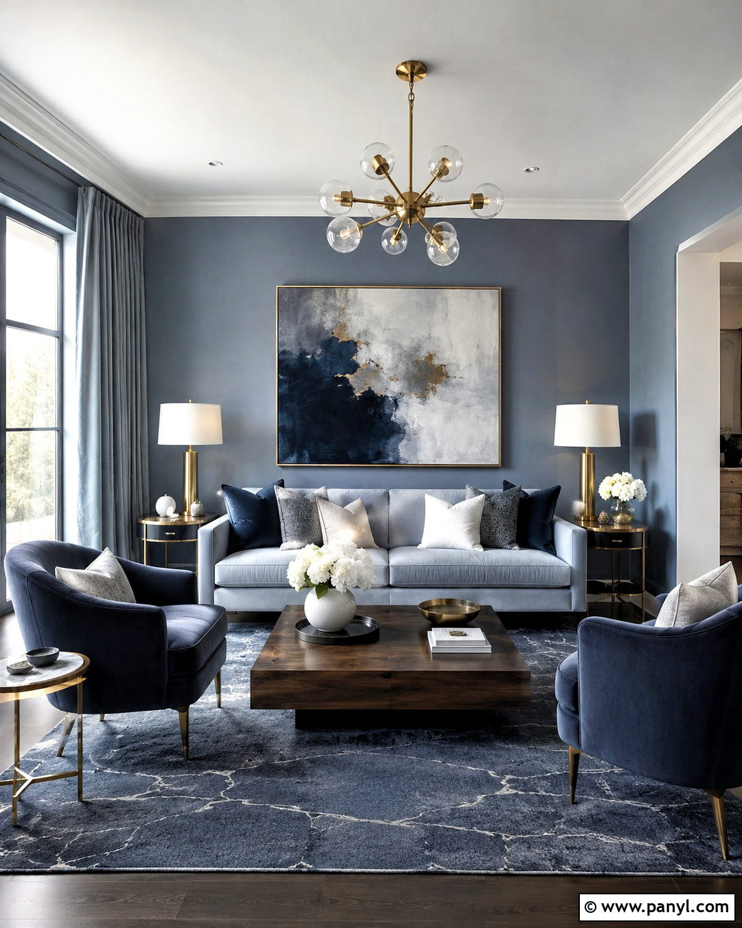 Monochromatic Blue Gray Living Room Walls - 20 blue gray living room walls