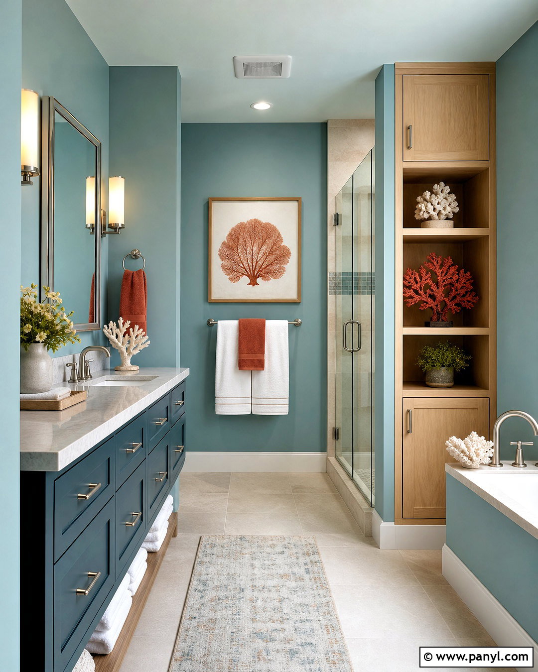 Monochromatic Blue Green Paint Color Palette - 20 interior paint color palette ideas