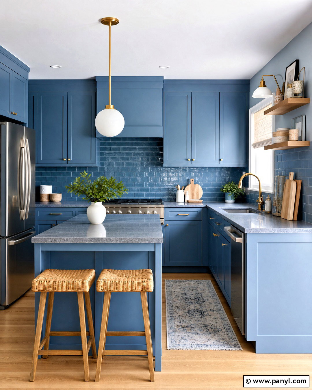 Monochromatic Blue Small Kitchen - 20 small blue kitchen ideas