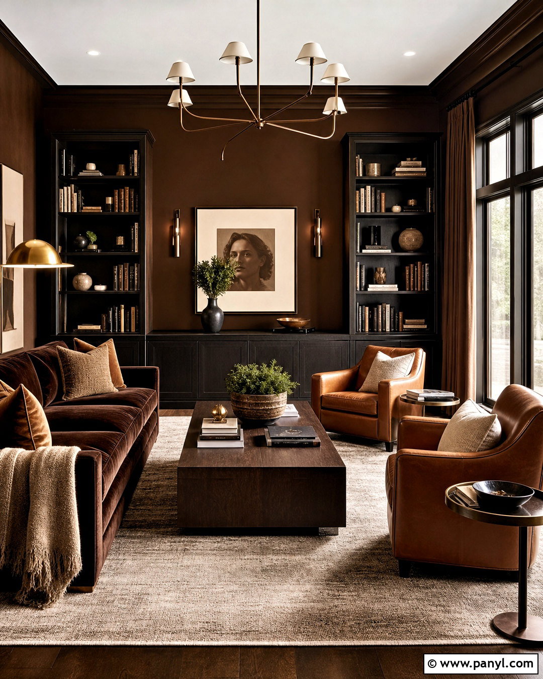 Monochromatic Chocolate Brown Living Room - 20 chocolate brown living room ideas