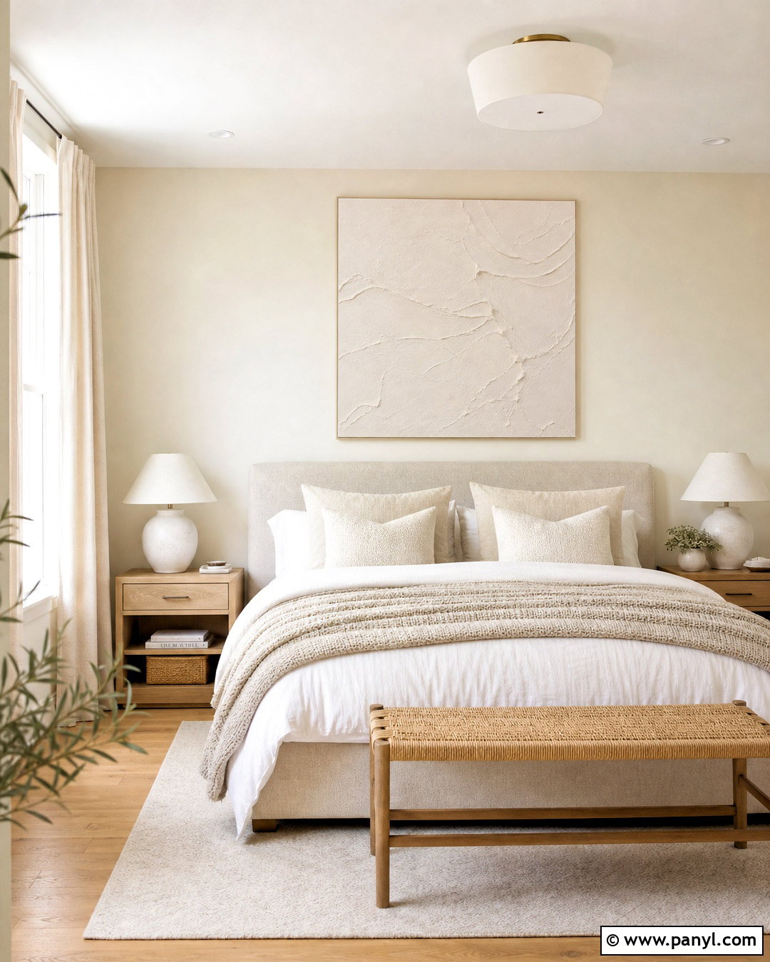 Monochromatic Cream Bedroom - 20 aesthetic room color ideas bedroom ideas