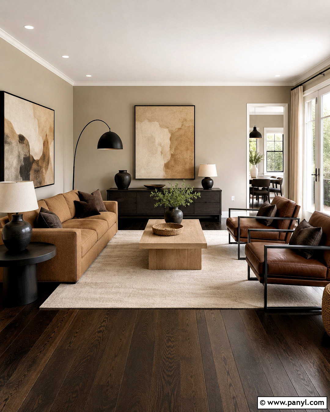Monochromatic Dark Brown Floor Living Room - 20 dark brown floor living room ideas