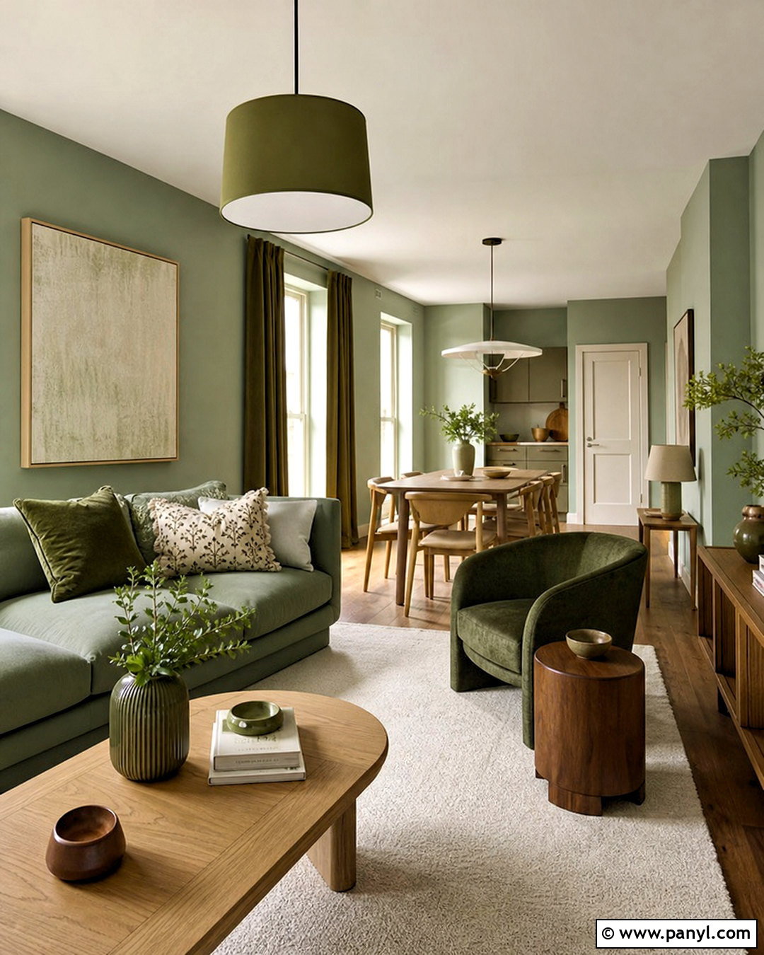 Monochromatic Green Apartment Color Palette - 20 apartment color palette ideas