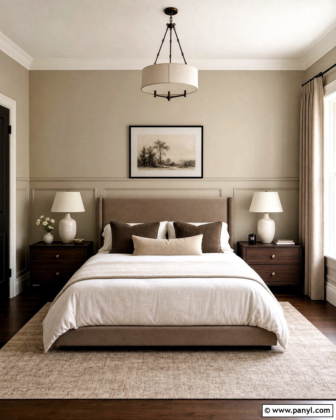 Monochromatic Half Wall Molding Bedroom - 20 half wall bedroom ideas