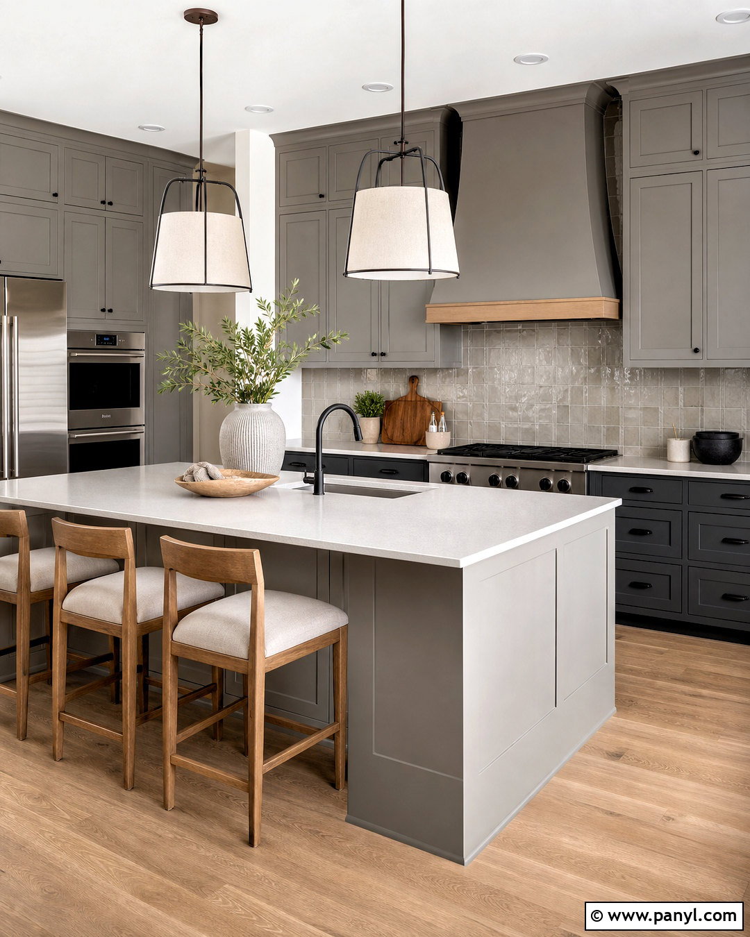 Monochromatic Kitchen With Gray Cabinets - 20 kitchens with gray cabinets