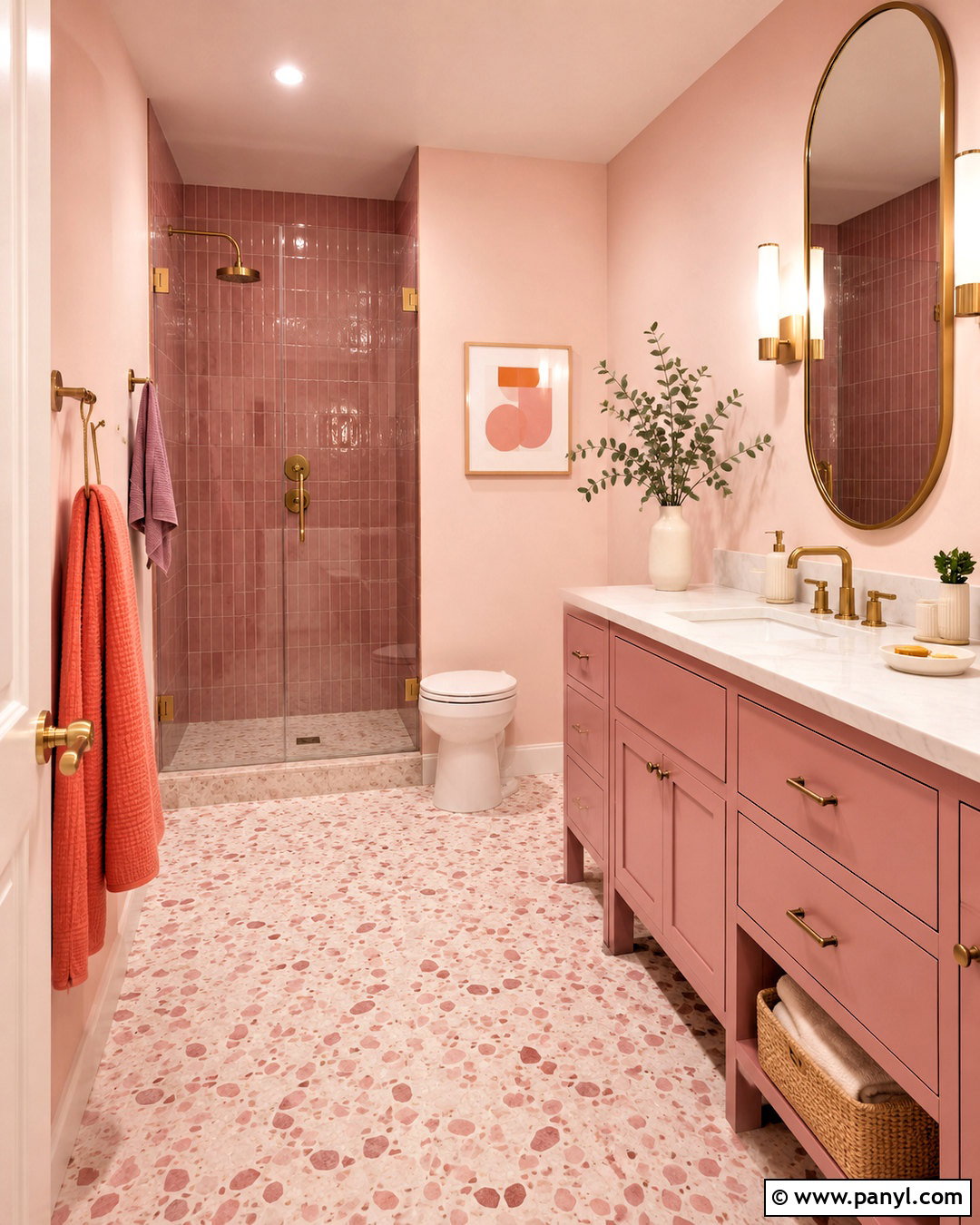 Monochromatic Light Pink Bathroom Walls - 20 light pink bathroom walls