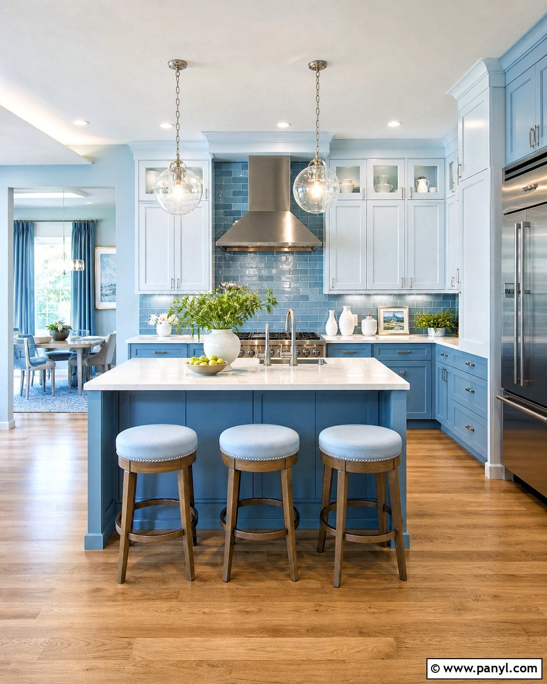 Monochromatic Pastel Blue Kitchen - 20 pastel blue kitchen ideas