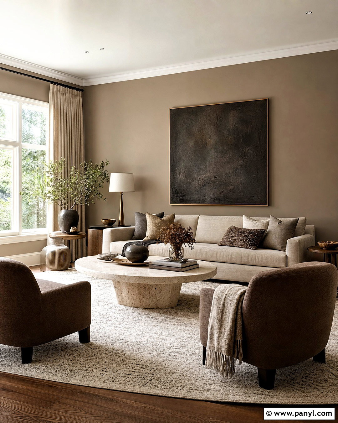 Monochromatic Taupe Living Room - 20 taupe walls living room ideas