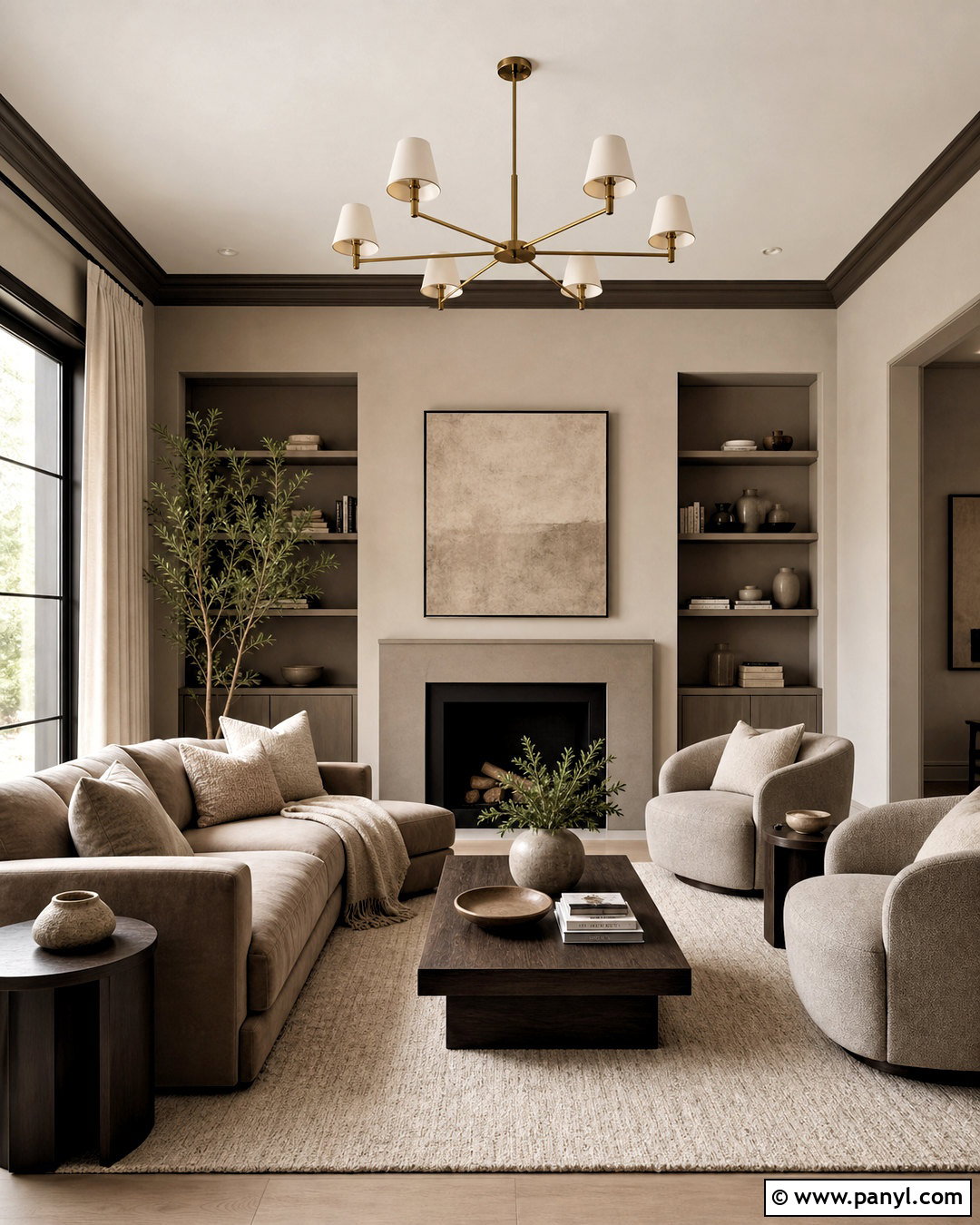 Monochromatic Taupe Living Room - 20 taupe color palette ideas