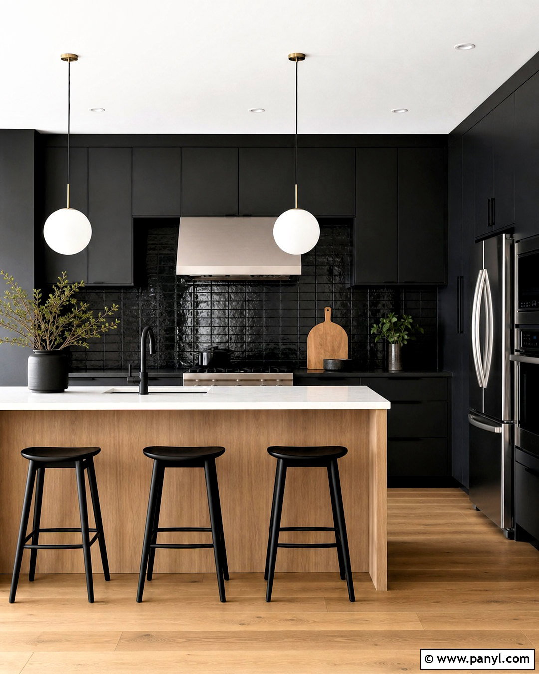 Monochrome Black Kitchen Wall - 20 black kitchen wall ideas
