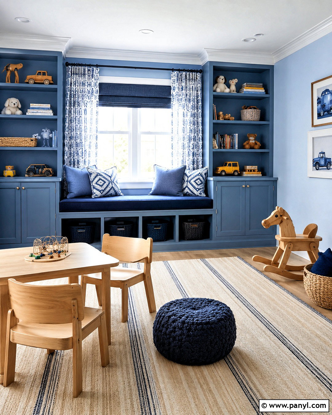 Monochrome Blue Playroom - 20 playroom color scheme ideas