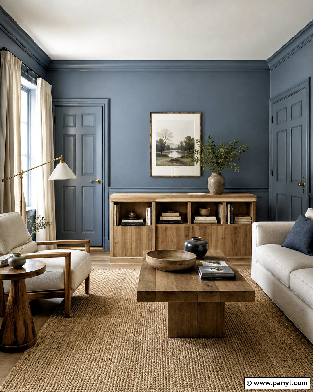 Monochrome Blue Walls And Doors - 35 Wall And Door Color Combination Ideas
