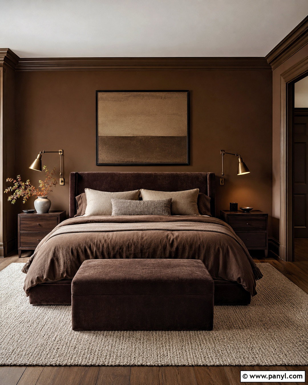 Monochrome Chocolate Brown Bedroom - 20 chocolate brown room ideas
