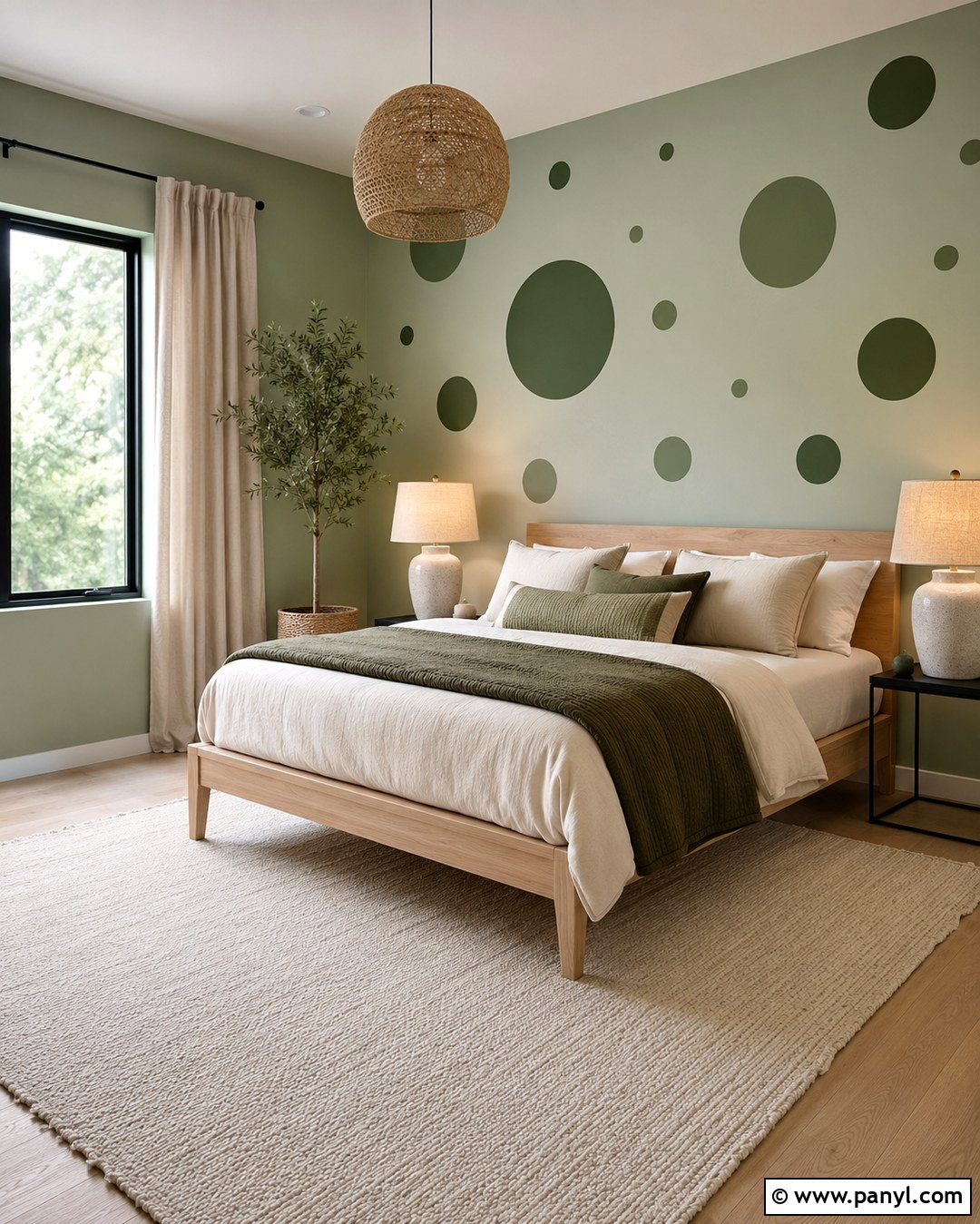 Monochrome Dot Bedroom Wall - 20 Painting Dots On Walls