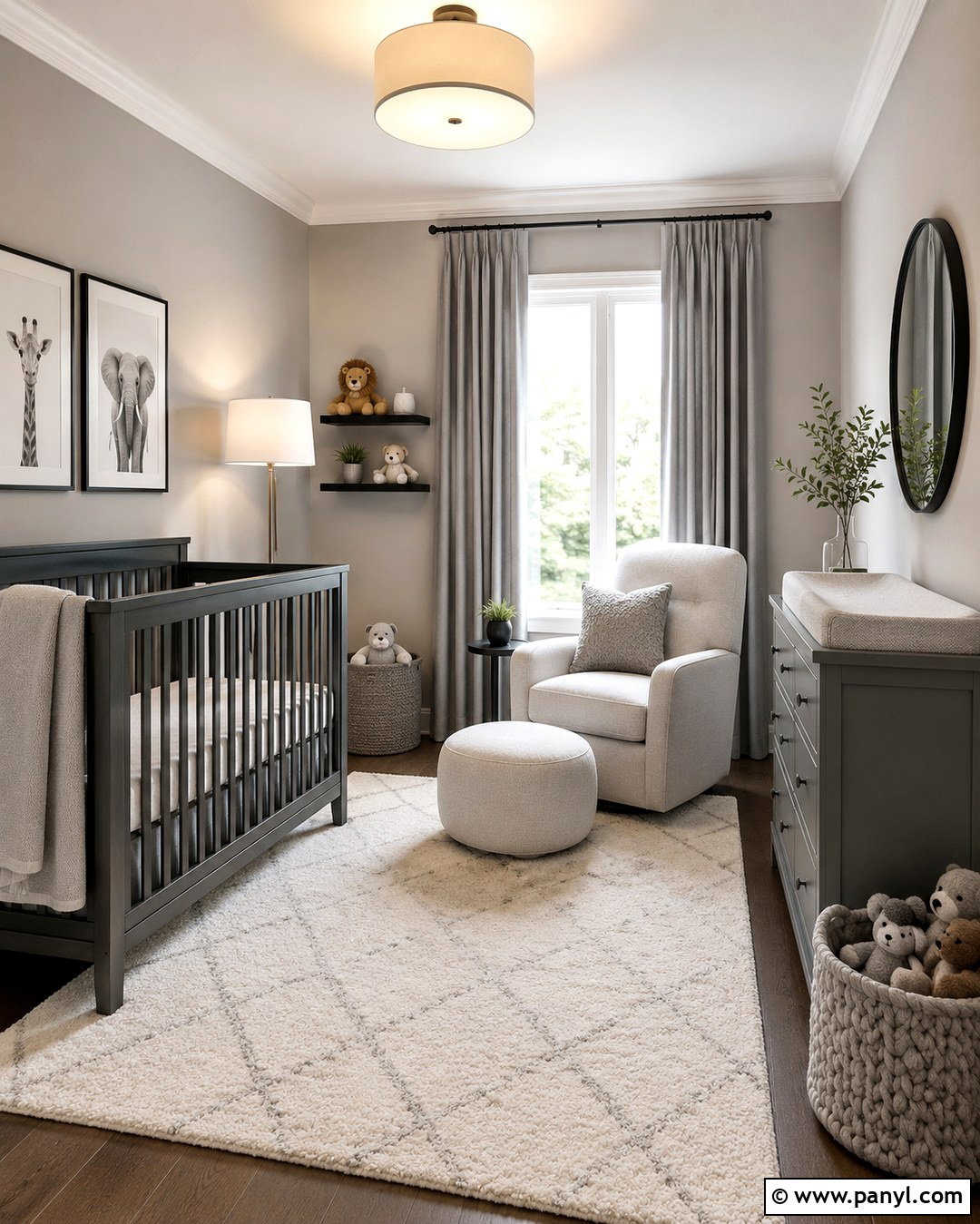 Monochrome Gray Nursery - 20 Nursery Gray Walls