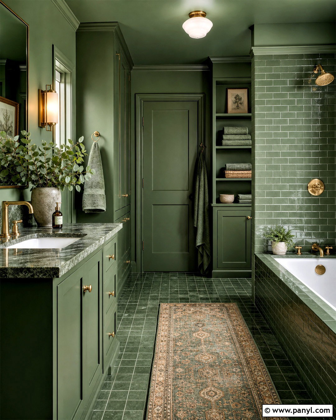 Monochrome Green Bathroom - 20 all green bathroom ideas