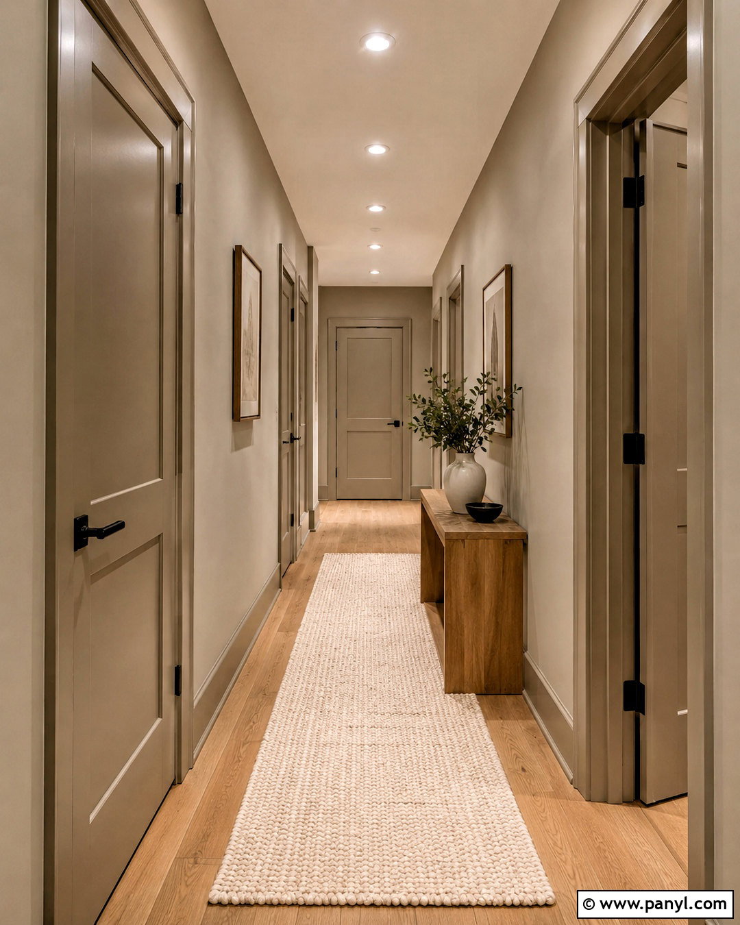 Monochrome Greige Walls And Doors - 35 Wall And Door Color Combination Ideas
