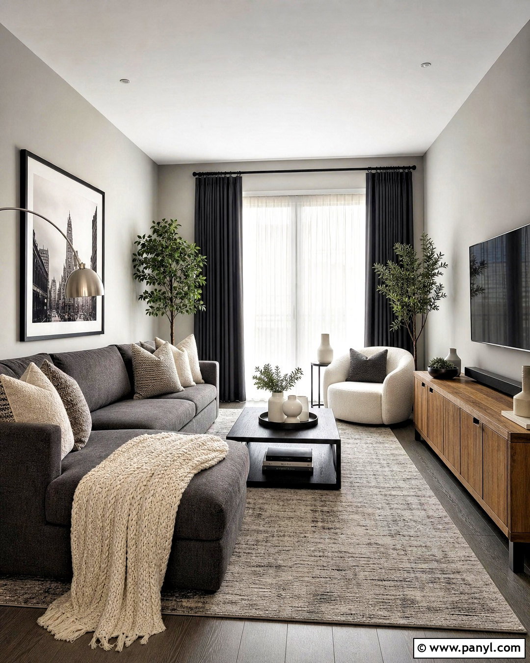 Monochrome Grey Wall Apartment - 20 grey wall design ideas