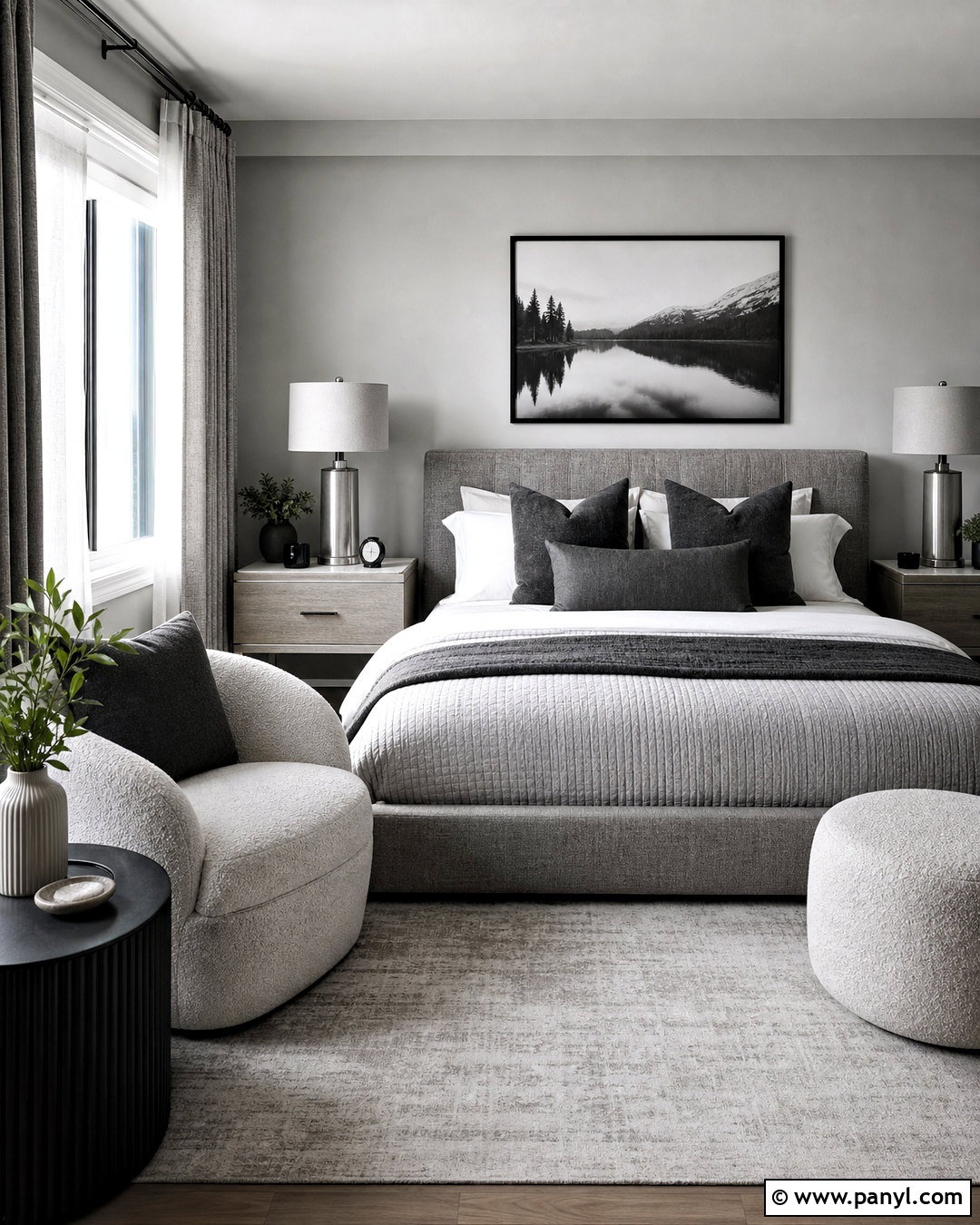 Monochrome Light Gray Bedroom - 20 light gray bedroom ideas